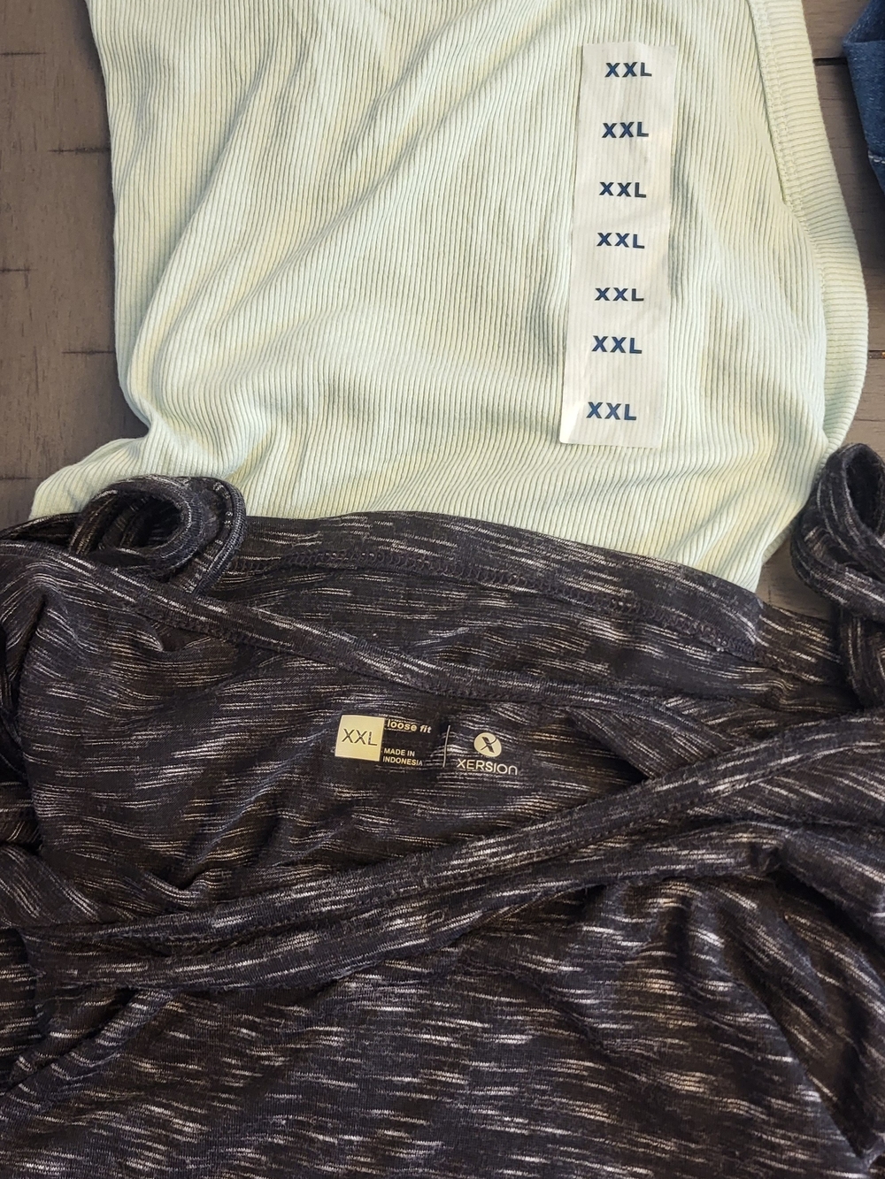 Light Mint Ribbed Tank & Dark Heathered XX-Large Tank Top - Bundle